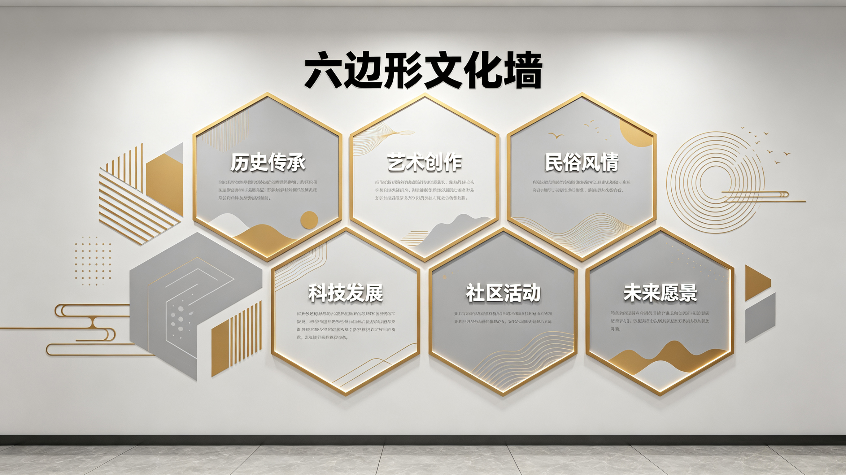 祥云企业文化墙 | 六边形信息美学